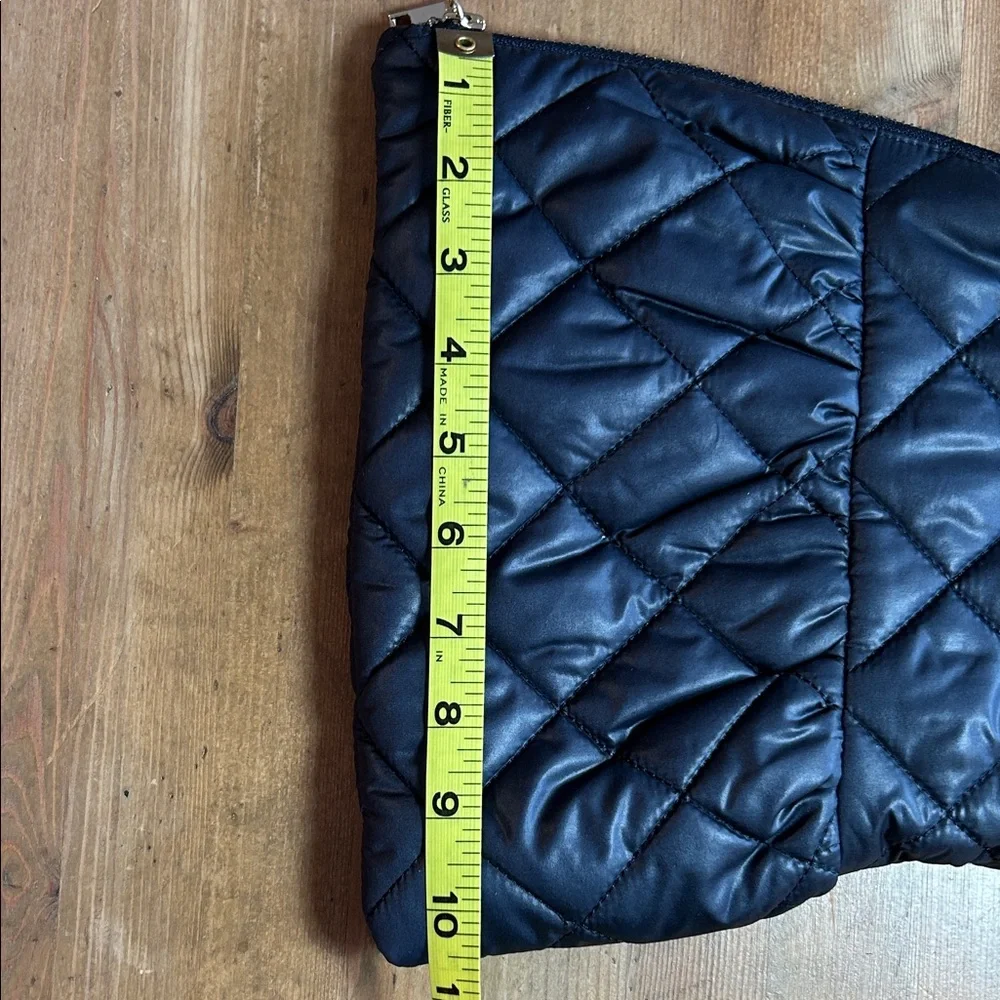 Kate Spade New York Quilted Bow Cutch or cosmetic bag,Navy, Soft and Lightweight